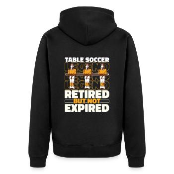 Retired table football - Unisex Premium Organic Zip Hoodie - black - Back - Nico (187cm)