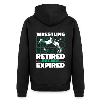 Wrestling Wrestler Im Ruhestand - Unisex Premium Bio Zip Hoodie - Schwarz - Hinten - Nico (187cm)