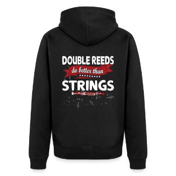 Holzblasinstrument Musik Bassoonist - Unisex Premium Bio Zip Hoodie - Schwarz - Hinten - Nico (187cm)