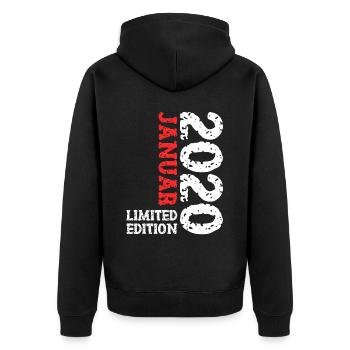 Cadeau d’anniversaire en édition limitée de janvier 2020 - Veste à capuche bio Premium Unisexe - noir - Dos - Nico (187cm)