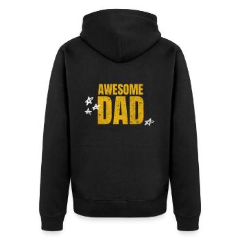AWESOME DAD! Dad's Day Best Dad in the World - Unisex Premium Organic Zip Hoodie - black - Back - Nico (187cm)