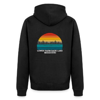 Lac Bas-Taum Sauk Missouri - Veste à capuche bio Premium Unisexe - noir - Dos - Nico (187cm)
