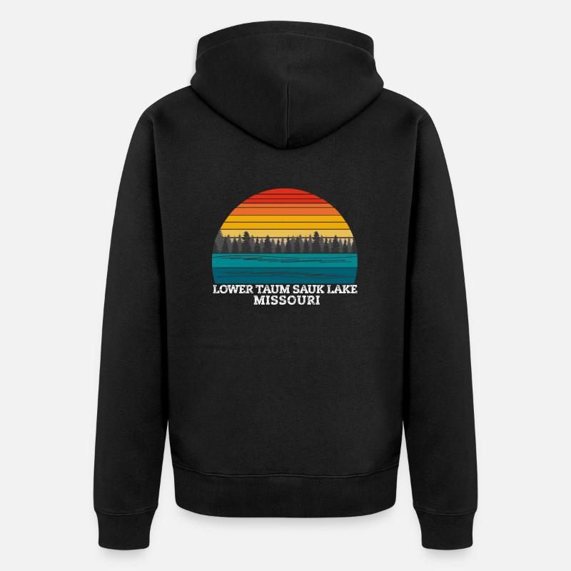 Lac Bas-Taum Sauk Missouri - Veste à capuche bio Premium Unisexe - noir