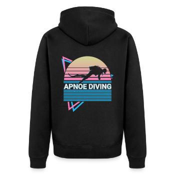 Apnée Plongée Apnée Plongeur Rétro - Veste à capuche bio Premium Unisexe - noir - Dos - Nico (187cm)