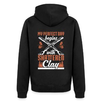 Clay Pigeon Shooting & Funny Sport Shooter Clay Pigeons - Veste à capuche bio Premium Unisexe - noir - Dos - Nico (187cm)