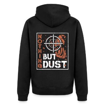 Tontaubenschießen & Lustige Sportschütze Tontauben - Unisex Premium Bio Zip Hoodie - Schwarz - Hinten - Nico (187cm)