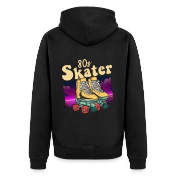 Inline Skater - Unisex Premium Bio Zip Hoodie - Schwarz - Hinten - Nico (187cm)