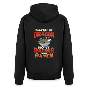 Ramen et bateau-dragon - Veste à capuche bio Premium Unisexe - noir - Dos - Nico (187cm)
