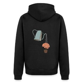 Reading book nerd designs for a librarian - Unisex Premium Organic Zip Hoodie - black - Back - Nico (187cm)