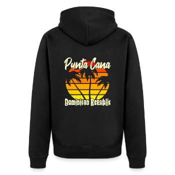 Punta Cana Dominican Republic - Unisex Premium Organic Zip Hoodie - black - Back - Nico (187cm)