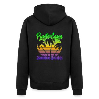 Punta Cana République dominicaine - Veste à capuche bio Premium Unisexe - noir - Dos - Nico (187cm)
