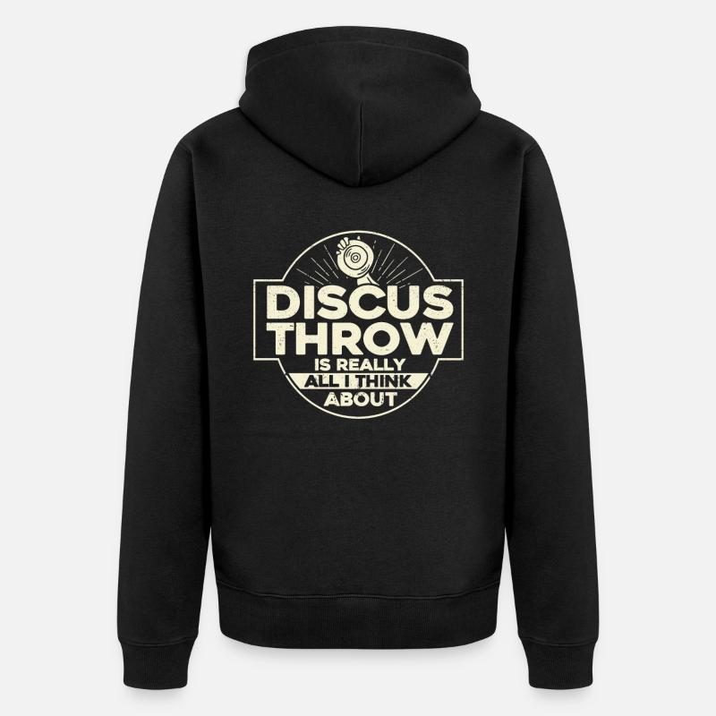 Diskuswerfen Diskuswerfer Geschenk - Unisex Premium Bio Zip Hoodie - Schwarz