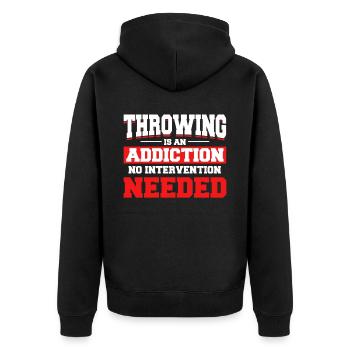 Discus Throw Discus Thrower Gift - Unisex Premium Organic Zip Hoodie - black - Back - Nico (187cm)