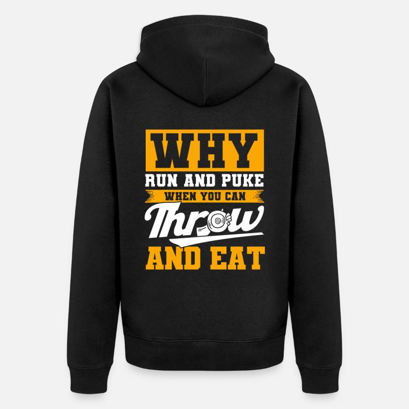 Diskuswerfen Diskuswerfer Geschenk - Unisex Premium Bio Zip Hoodie - Schwarz