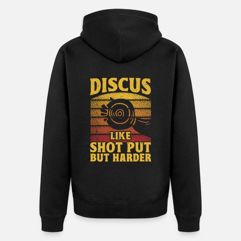 Discus Throw Discus Thrower Cadeau - Veste à capuche bio Premium Unisexe - noir