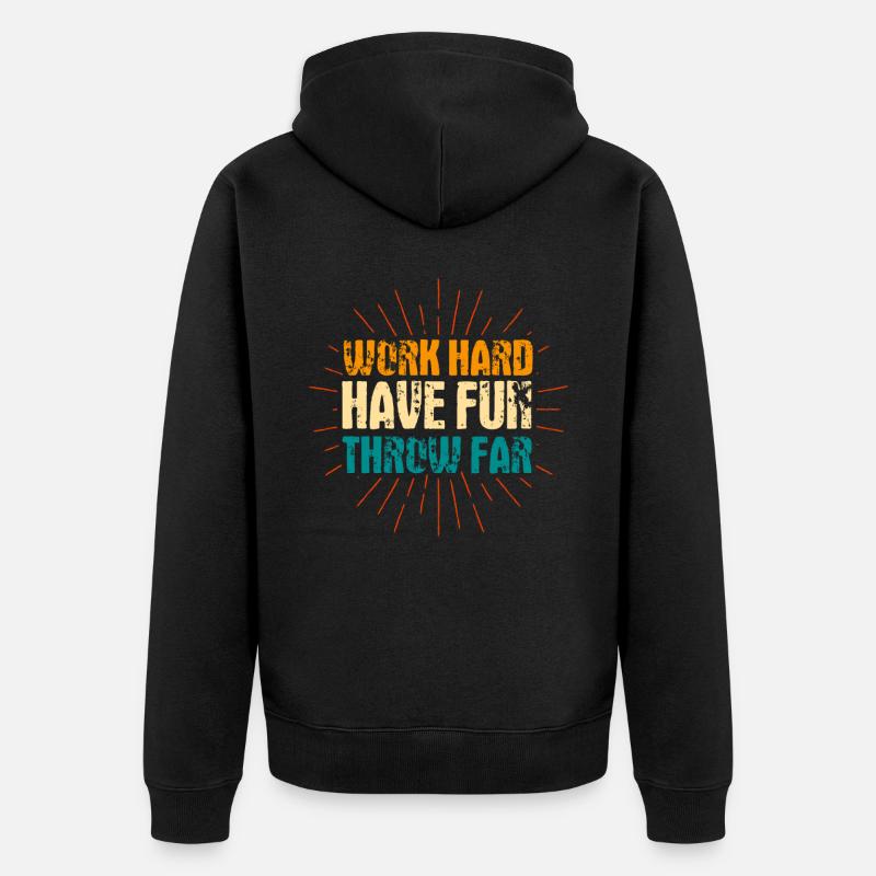 Diskuswerfen Diskuswerfer Geschenk - Unisex Premium Bio Zip Hoodie - Schwarz