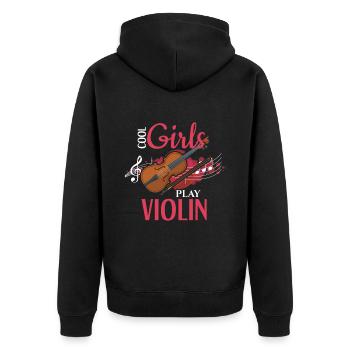 Les filles cool jouent du violon - Veste à capuche bio Premium Unisexe - noir - Dos - Nico (187cm)