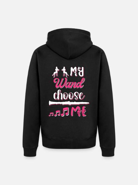 Clarinet Flute - Unisex Premium Organic Zip Hoodie - black