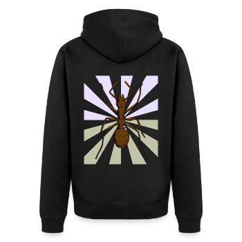 Ant Christmas Gift Birthday Gift - Unisex Premium Organic Zip Hoodie - black - Back - Nico (187cm)
