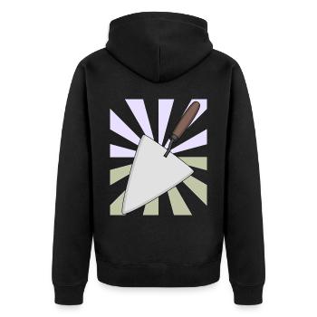 Weihnachtsgeschenk Maurerkelle Handwerker Bauherr - Unisex Premium Bio Zip Hoodie - Schwarz - Hinten - Nico (187cm)