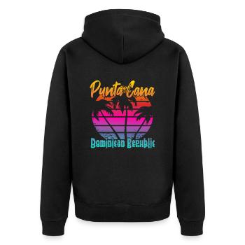 Punta Cana République dominicaine - Veste à capuche bio Premium Unisexe - noir - Dos - Nico (187cm)