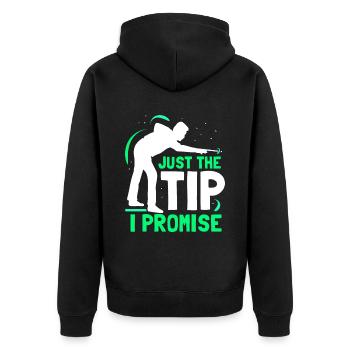 Nur Die Spitze Versprochen Pool Billard Billiard - Unisex Premium Bio Zip Hoodie - Schwarz - Hinten - Nico (187cm)