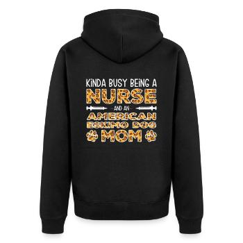 Sister Dog Mother - American Eskimo Dog - Unisex Premium Organic Zip Hoodie - black - Back - Nico (187cm)