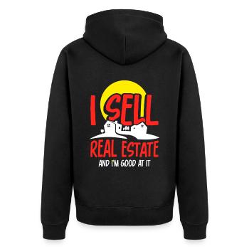 I sell real estate and I'm good at it - Unisex Premium Organic Zip Hoodie - black - Back - Nico (187cm)