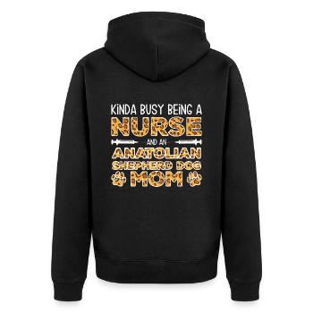 Ammenhundemutter - Anatolischer Schäferhund - Unisex Premium Bio Zip Hoodie - Schwarz - Hinten - Nico (187cm)