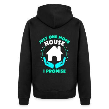 Une seule maison de plus promise aux agents immobiliers - Veste à capuche bio Premium Unisexe - noir - Dos - Nico (187cm)