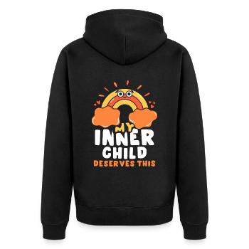 Mon enfant intérieur mérite le doux amour de soi - Veste à capuche bio Premium Unisexe - noir - Dos - Nico (187cm)