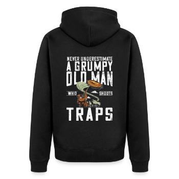 Tontaubenschießen & Lustige Sportschütze Tontauben - Unisex Premium Bio Zip Hoodie - Schwarz - Hinten - Nico (187cm)