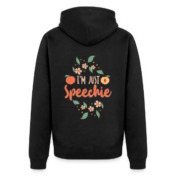 Speech Therapist Therapy Assistant - Unisex Premium Organic Zip Hoodie - black - Back - Nico (187cm)