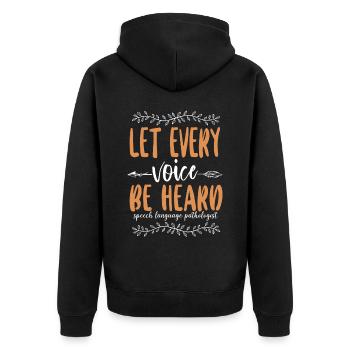 Speech Therapist Therapy Assistant - Unisex Premium Bio Zip Hoodie - Schwarz - Hinten - Nico (187cm)