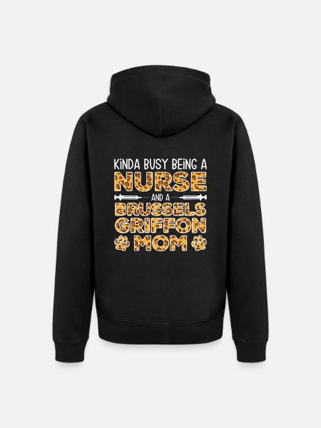 Sister dog mother - Brussels Griffon - Unisex Premium Organic Zip Hoodie - black