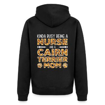 Sister Dog Mother - Cairn Terrier - Unisex Premium Organic Zip Hoodie - black - Back - Nico (187cm)