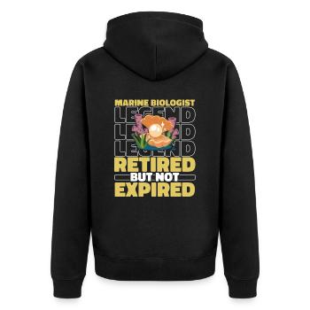 Marine Biologist Marine Biology Retired - Unisex Premium Organic Zip Hoodie - black - Back - Nico (187cm)
