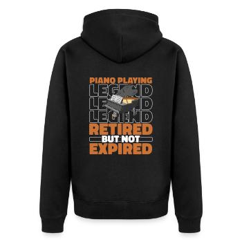 Pianist Klavier Piano Im Ruhestand - Unisex Premium Bio Zip Hoodie - Schwarz - Hinten - Nico (187cm)