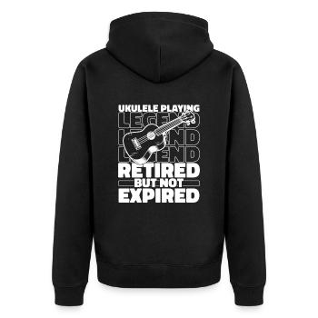 Ukulélé à la retraite - Veste à capuche bio Premium Unisexe - noir - Dos - Nico (187cm)