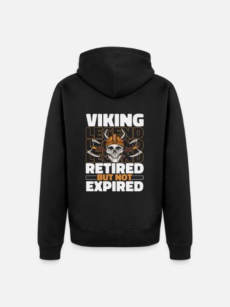 Wikinger Im Ruhestand - Unisex Premium Bio Zip Hoodie - Schwarz