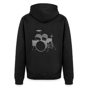 Percussion - Unisex Premium Organic Zip Hoodie - black - Back - Nico (187cm)