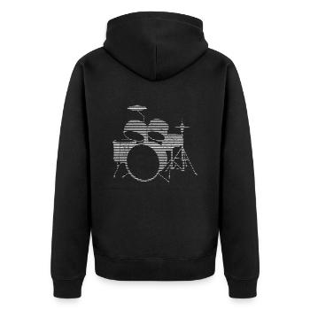 Percussion - Unisex Premium Organic Zip Hoodie - black - Back - Nico (187cm)