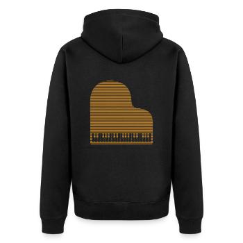 Piano - Unisex Premium Organic Zip Hoodie - black - Back - Nico (187cm)