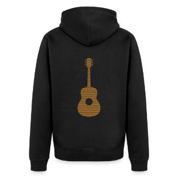 Guitar - Unisex Premium Organic Zip Hoodie - black - Back - Nico (187cm)