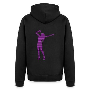 Singer - Unisex Premium Organic Zip Hoodie - black - Back - Nico (187cm)
