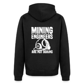 Engineer Lustig Mining Engineer - Unisex Premium Organic Zip Hoodie - black - Back - Nico (187cm)