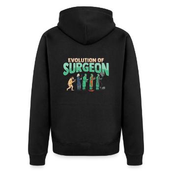 Entwicklung Des Chirurgen - Unisex Premium Bio Zip Hoodie - Schwarz - Hinten - Nico (187cm)