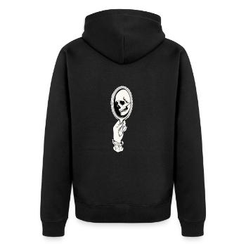 Gothic - Unisex Premium Bio Zip Hoodie - Schwarz - Hinten - Nico (187cm)