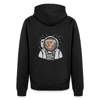Astronaut Pizza Design Für Einen Hobby-pizzabäcker - Unisex Premium Bio Zip Hoodie - Schwarz - Hinten - Nico (187cm)