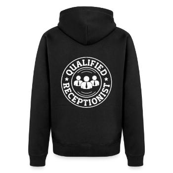 Qualifié en administration - Veste à capuche bio Premium Unisexe - noir - Dos - Nico (187cm)